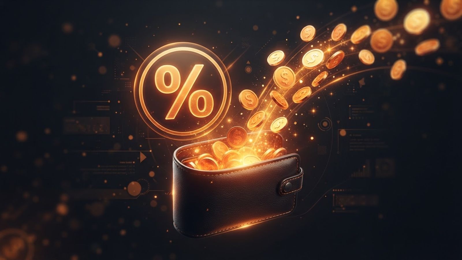 Symbole de cashback avec pièces et portefeuille