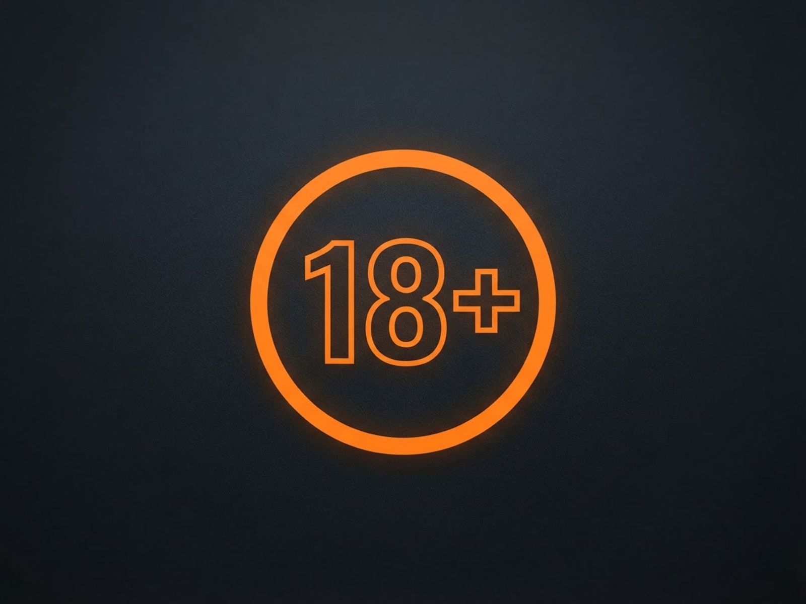 Badge 18 plus stylisé orange